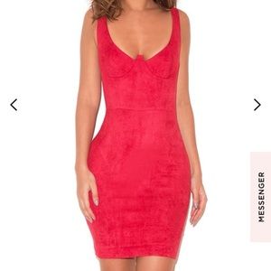 Red Suede House of CB dress